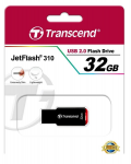 32GB USB Flash Drive Transcend JetFlash 310 Black Capless (R/W:18/8MB/s USB2.0)