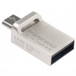 32GB USB Flash Drive Transcend JetFlash 880 Silver Metal Case OTG(R/W:90/20MB/s USB3.0/Micro-USB)