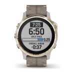 Smart Watch Garmin fenix 6S Pro and Sapphire Light Gold with shale Grey leather band (010-02159-40)