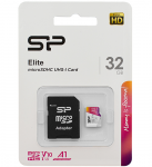 32GB microSDHC Silicon Power Elite Color Class 10 A1 V10 UHS-I SD adapter (Up to:100MB/s)