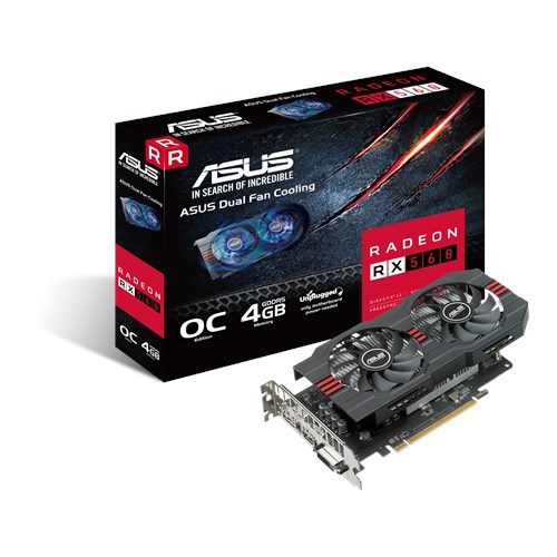 VGA Card ASUS RX560-O4G-EVO (AMD Radeon RX560 GDDR5 4GB 1197/6000MHz 128-bit)