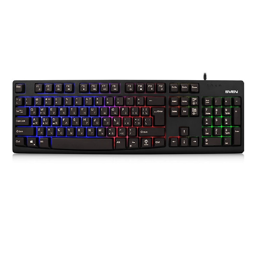 Keyboard SVEN KB-C7100EL Illuminated Black USB