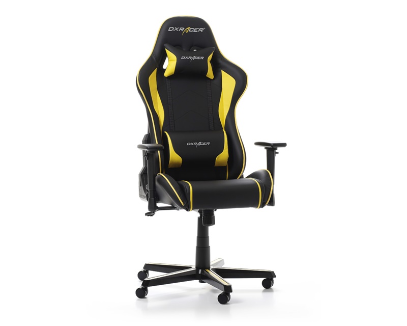 Gaming Chair DXRacer Formula GC-F08-NY-H1 Black/Black/Yellow (Max Weight/Height 150kg/145-180cm PU Leather)