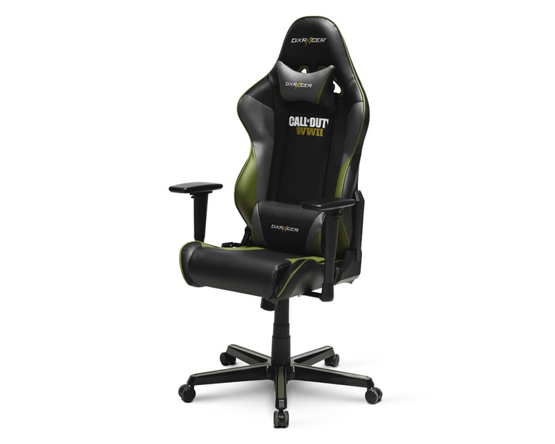 Gaming Chair DXRacer Racing GC-R52-NGE-Z1 Black/Grey/Green (Max Weight/Height 100kg/165-195cm PU Leather)