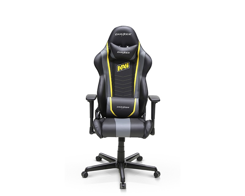 Gaming Chair DXRacer Racing GC-R60-NGY-Z1 Black/Grey/Yellow (Max Weight/Height 100kg/165-195cm PU Leather)