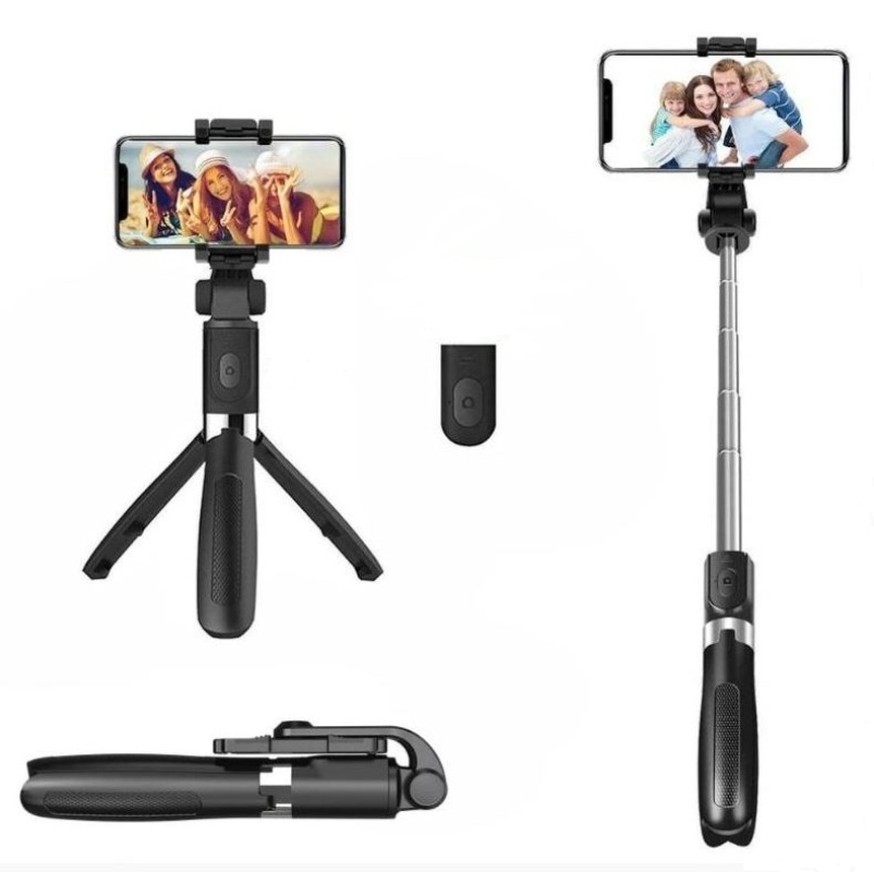Tripod Selfie Stick Cellularline with Bluetooth 20-107cm Black