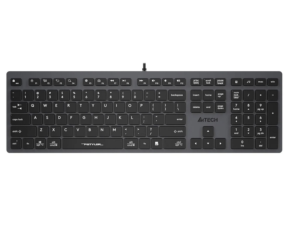 Keyboard A4Tech FX50 Ultra-Slim Multimedia Black USB