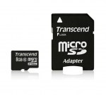 8GB MicroSDHC Transcend Class 10 SD Adapter