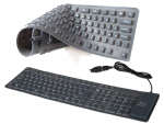 Keyboard Gembird KB-109F-B Flexible Black USB + PS/2