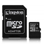32GB microSDHC Kingston Class 10 UHS-I (600X SD Adapter)