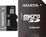 32GB microSDHC ADATA Class 10 UHS-I AUSDH32GUICL10A1-RA1 SD Adapter