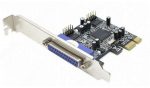 Controller PCI-E ST-Lab x2 Serial port RS232 (COM DB9M) x1 DB25F parallel connector I-294