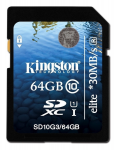 64GB SDHC Kingston Class 10 UHS-I Elite SD10G3