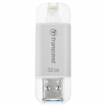 32GB USB Flash Drive Lightning Transcend JetDrive Go 300 Silver Plating USB3.1