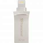 32GB USB Flash Drive Lightning Transcend JetDrive Go 500 Silver Plating USB3.1
