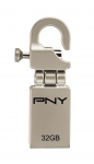 32GB USB Flash Drive PNY Micro Hook Attache Metal (R/W:25/8 MB/s USB2.0)