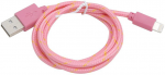 Cable Lightning to USB 1m Omega OUFBIPCP Fabric-Braided Pink