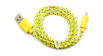 Cable Lightning to USB 1m Omega OUFBIPCY Fabric-Braided Yellow