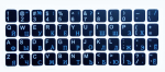 Наклейки на клавиатуру (Белый фон / черные Англ синие Рус/Рум 11x13mm)