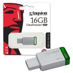 16GB USB Kingston DataTraveler 50 Silver (Read 30 MByte/s Write 5 MByte/s USB 3.1)