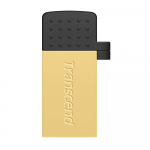 64GB USB Flash Drive Transcend JetFlash 380 Gold Metal Case OTG (R/W:20/10MB/s USB2.0/Micro-USB)