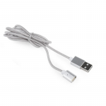 Cable Lightning to USB 1.0m Magnetic plugs Cablexpert CC-USB2-AMLM3-1M for Apple USB Silver
