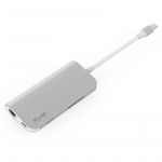 Mini Dock LMP USB-C HDMI 3xUSB 3.0 LAN SD/MicroSD USB-C Charging Aluminum Silver