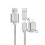 Cable Lightning+Micro+Type-C Joyroom 3in1 Silver