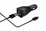 Car Charger Original Samsung 2xUSB 2A + Type-C Cable Black