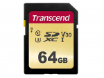 64GB SDXC Card Transcend 500S TS64GSDC500S Class 10 UHS-I U3 (R/W:95/60MB/s MLC)