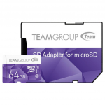 64GB microSDXC Team TCUSDX64GUHS41 Class 10 UHS-I + Purple SD Adapter