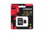 64GB microSDHC Kingston SDCR/64GB Canvas React (Class 10 UHS-I 633x with SD Adapter Up to: 100MB/s)