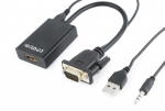 Adapter VGA to HDMI Gembird A-VGA-HDMI-01 (VGA M to HDMI F+3.5 mm audio)