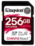 256GB SDXC Kingston Canvas React SDR/256GB UHS-I U3 633x R/W:95/60MB/s