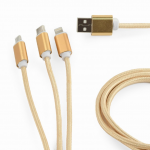 Cable USB 1.8m Gembird CC-USB2-AM31-1M-G microUSB/Lightning/Type-C Gold