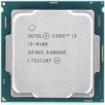 Intel Core i3-8100 (S1151 3.6GHz 6MB UHD Graphics 630 65W) Tray