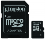 16GB MicroSDHC Kingston Class 4 SDC4/16GB SD Adapter