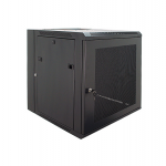 19" 12U Wall Mounted cabinet SteelNet SN-RNK 12U-06-045-ДП-2БГ (600x450х637 Perforated Door Black)