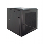 19" 12U Wall Mounted cabinet SteelNet SN-RNK 12U-06-06-ДП-2БГ (600x600х637 Perforated Door Black)