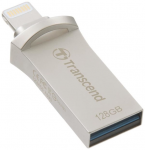 128GB USB Flash Drive Transcend Lightning JetDrive Go 500 Silver Plating Metallic Case USB3.1