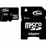 8GB microSDHC Team TUSDH8GCL1003 Class 10 with Adapter Read/Write 20/14MB/s