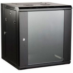 19" 9U Wall Mounted cabinet SteelNet SN-RNK 9U-06-045-ДС-2БГ (600x450х503 Glass Door Black)