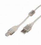Cable USB AM/BM 3m Gembird CCF-USB2-AMBM-TR-15 Transparent