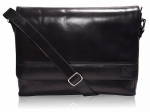 14.0" Estalon messenger bag Real Leather Black
