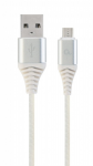 Cable micro USB to USB 1.0m Cablexpert CC-USB2B-AMmBM-1M-BW2 USB2.0 Silver-White