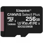 256GB microSDXC Kingston SDCS2/256GB Canvas Select Plus (Class 10 A1 UHS-I 600x with SD adapter Up to:100MB/s)