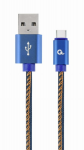 Cable Type-C to USB 2.0m Cablexpert CC-USB2B-AMCM-2M-BL AM/CM Blue Jeans