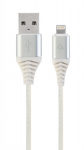 Cable Lightning to USB 1.0m Cablexpert CC-USB2B-AMLM-1M-BW2 Silver-White