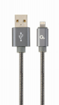 Cable Lightning to USB 1.0m Cablexpert CC-USB2S-AMLM-1M-BG Grey