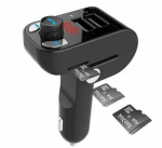 Car Charger Gembird BTT-02 3-in-1 2xUSB 3.1A Bluetooth MicroSD Black